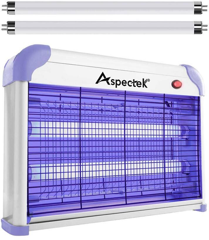 Aspectek 20-Watt Bug Zapper and Electric Indoor Insect Killer Including 2 Free Replacement Bulbs (Purple)