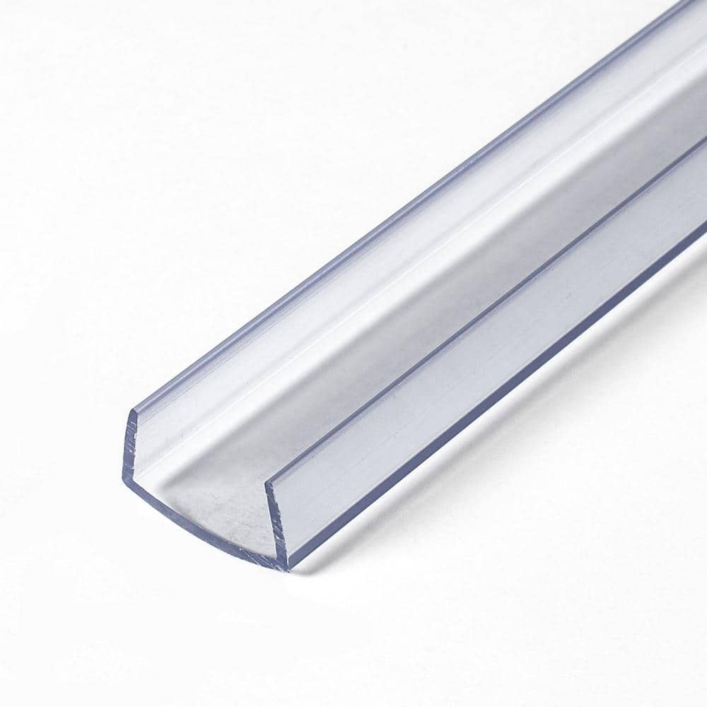 Outwater 3/8 in. D x 3/4 in. W x 72 in. L Clear PVC Plastic U-Channel Moulding Fits 3/4 in. Board, (18-Pack)