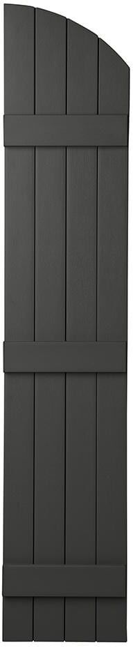 Ply Gem 15 in. x 71 in. Polypropylene Plastic Arch Top Closed Board and Batten Shutters Pair in Spanish Moss