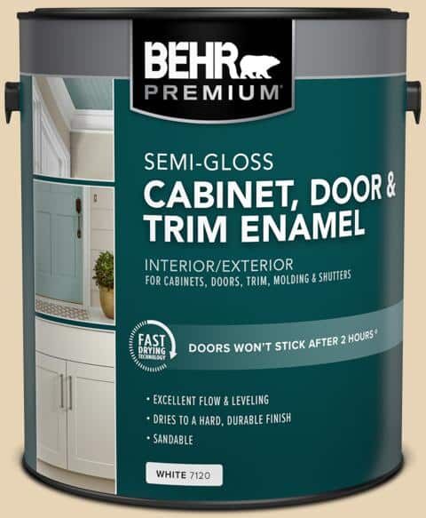 BEHR PREMIUM 1 gal. #PPU7-18 Sand Pearl Semi-Gloss Enamel Interior/Exterior Cabinet, Door & Trim Paint