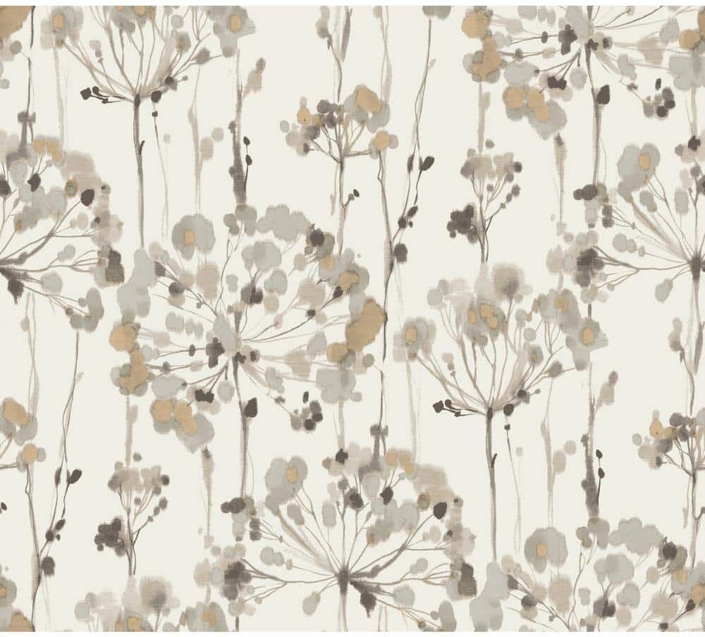 York Wallcoverings Beige Flourish Peel & Stick Wallpaper, 27-in by 27-ft