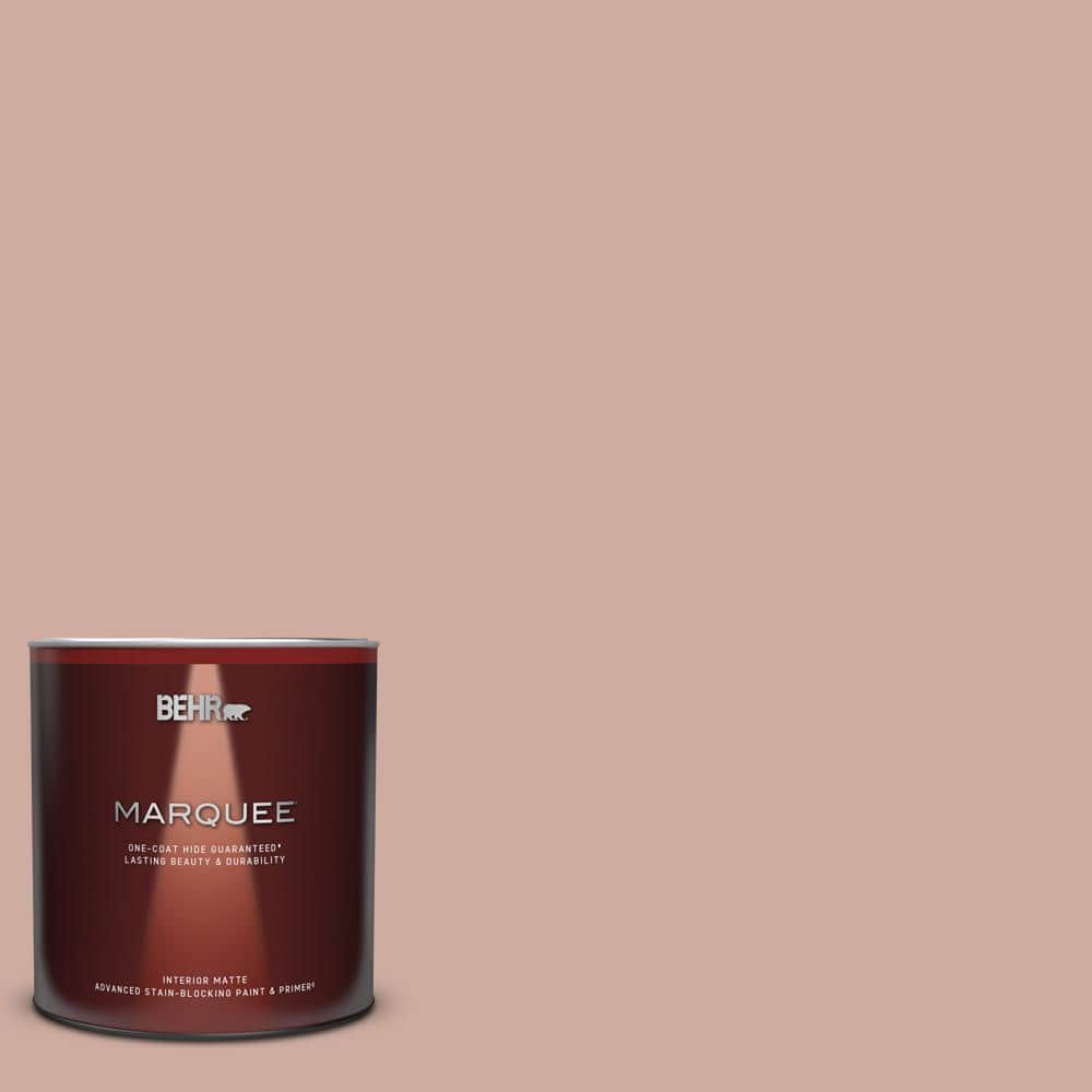 BEHR MARQUEE 1 Qt. #MQ1-50 Art Deco Pink One-Coat Hide Matte Interior Paint & Primer