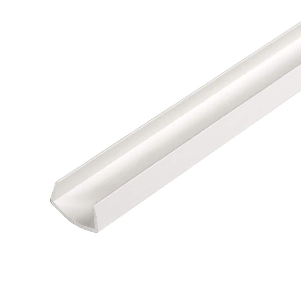 Outwater 5/8 in. D x 5/8 in. W x 36 in. L White UV Stabilized Rigid PVC Plastic U-Channel Moulding Fits 5/8 in. Board (4-Pack)