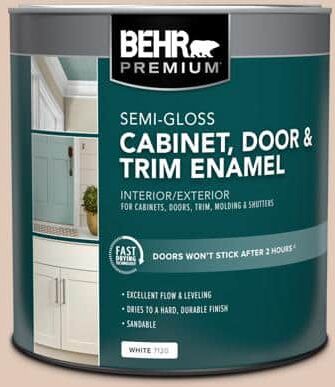 BEHR PREMIUM 1 qt. #S190-2 Sand Dance Semi-Gloss Enamel Interior Cabinet & Trim Paint