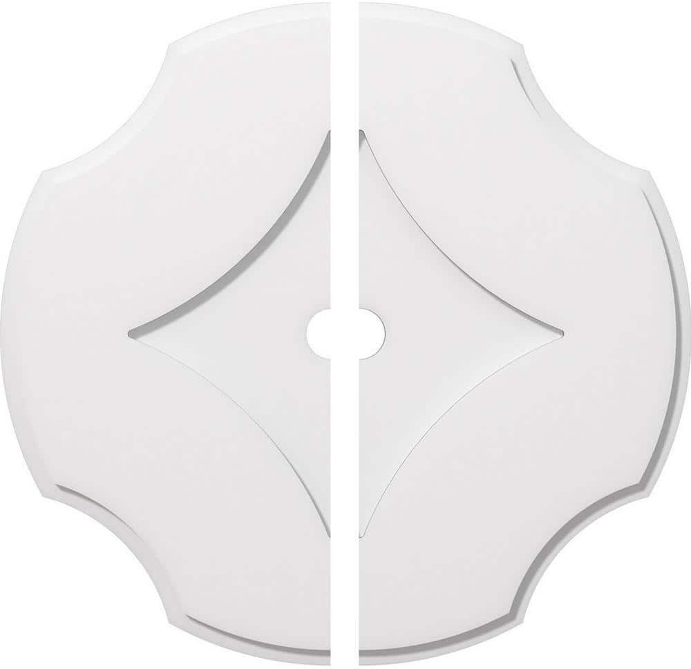 Ekena Millwork 1 in. P X 9 in. C X 26 in. OD X 2 in. ID Percival Architectural Grade PVC Contemporary Ceiling Medallion, Two Piece