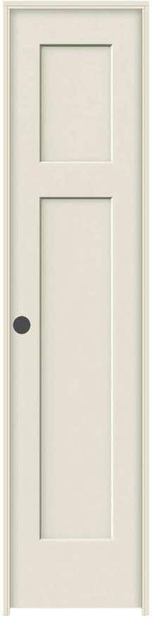 JELD-WEN 18 in. x 80 in. 2 Panel Craftsman Primed Right-Hand Smooth Solid Core Molded Composite MDF Single Prehung Interior Door