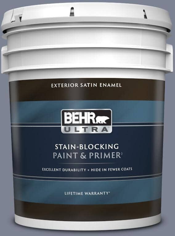 BEHR ULTRA 5 gal. #610F-6 Deep Smoke Signal Satin Enamel Exterior Paint & Primer