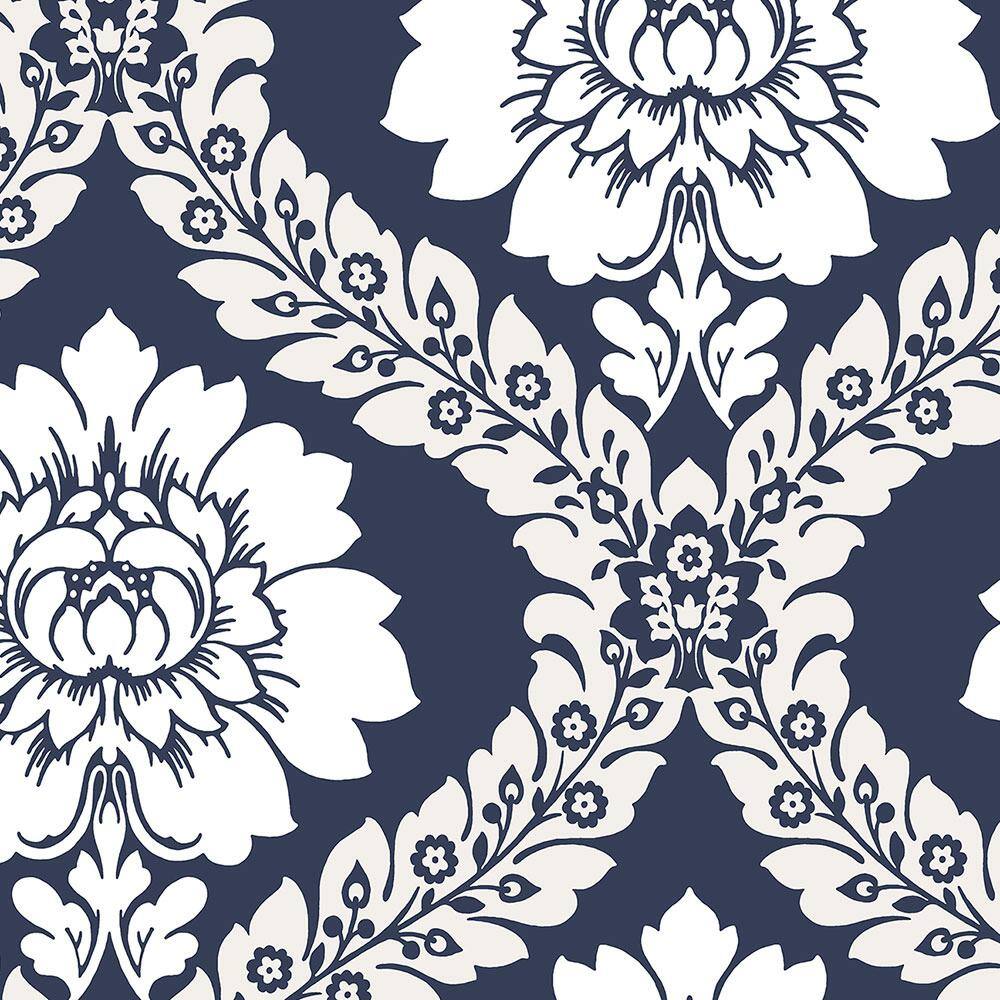 Norwall Daisy Damask Vinyl Roll Wallpaper (Covers 56 sq. ft.)