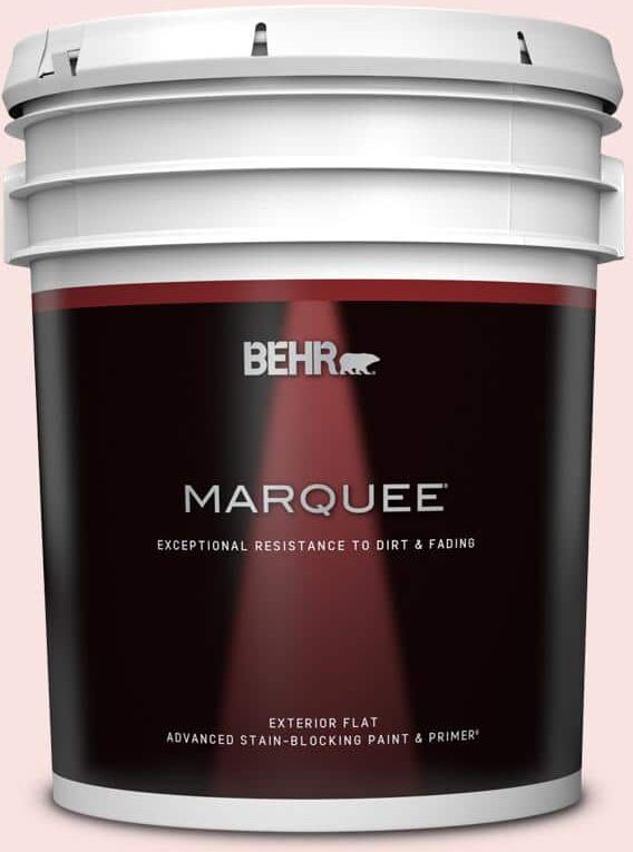 BEHR MARQUEE 5 gal. #RD-W02 Candy Floss Flat Exterior Paint & Primer