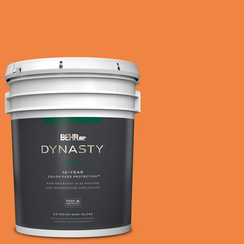 BEHR DYNASTY 5 gal. #P220-7 Construction Zone Semi-Gloss Exterior Stain-Blocking Paint & Primer