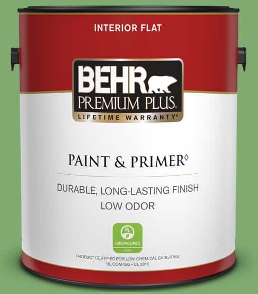 BEHR PREMIUM PLUS 1 gal. #M390-5 Sage Garden Flat Low Odor Interior Paint & Primer