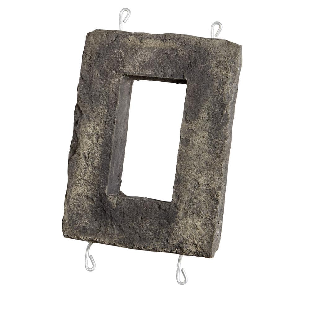 ClipStone 6 in. x 8 in. Black Electrical Outlet Stone