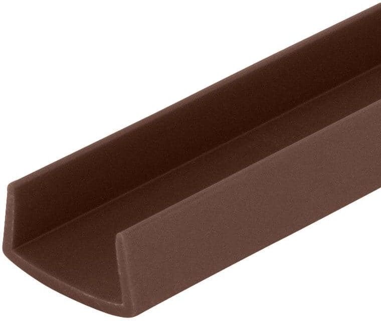 Outwater 3/8 in. D x 3/4 in. W x 48 in. L Brown Styrene Plastic U-Channel Moulding Fits 3/4 in. Board, (3-Pack)