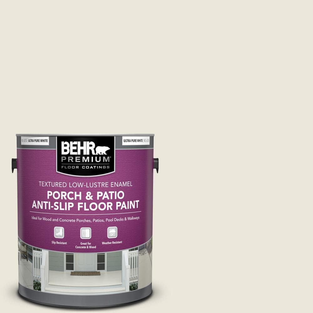 BEHR PREMIUM 1 gal. #BXC-32 Picket Fence White Textured Low-Lustre Enamel Interior/Exterior Porch and Patio Anti-Slip Floor Paint