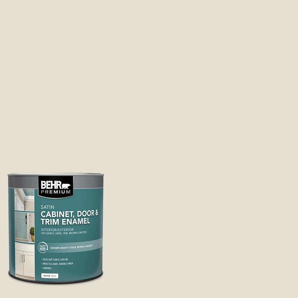 BEHR PREMIUM 1 qt. #N310-1 Sand Drift Satin Enamel Interior/Exterior Cabinet, Door & Trim Paint