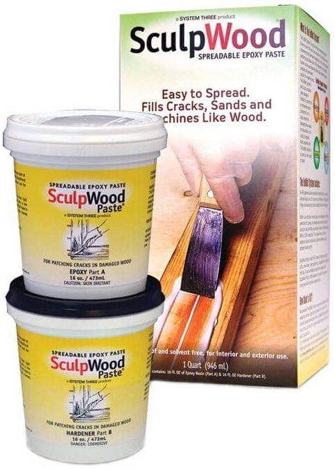 SYSTEM THREE 1 qt. SculpWood Paste Two Part Epoxy Paste Kit with 16 oz. Resin 16 oz. Hardener