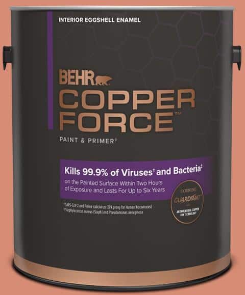 COPPER FORCE 1 gal. #MQ4-32 Vintage Coral Eggshell Enamel Virucidal and Antibacterial Interior Paint & Primer