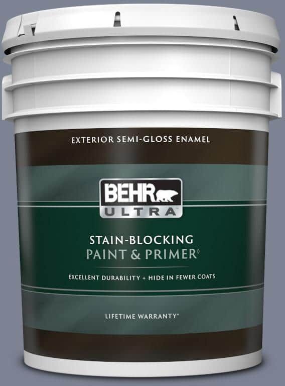 BEHR ULTRA 5 gal. #610F-6 Deep Smoke Signal Semi-Gloss Enamel Exterior Paint & Primer