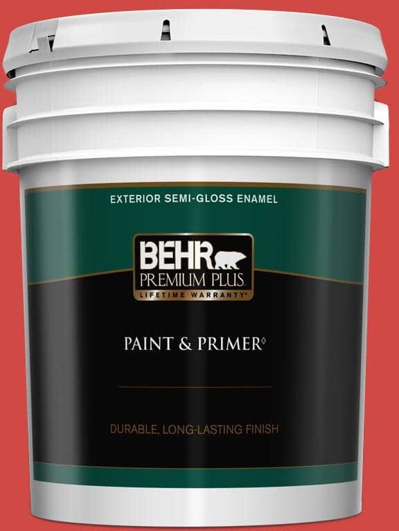 BEHR PREMIUM PLUS 5 gal. #P170-6 Race Car Stripe Semi-Gloss Enamel Exterior Paint & Primer