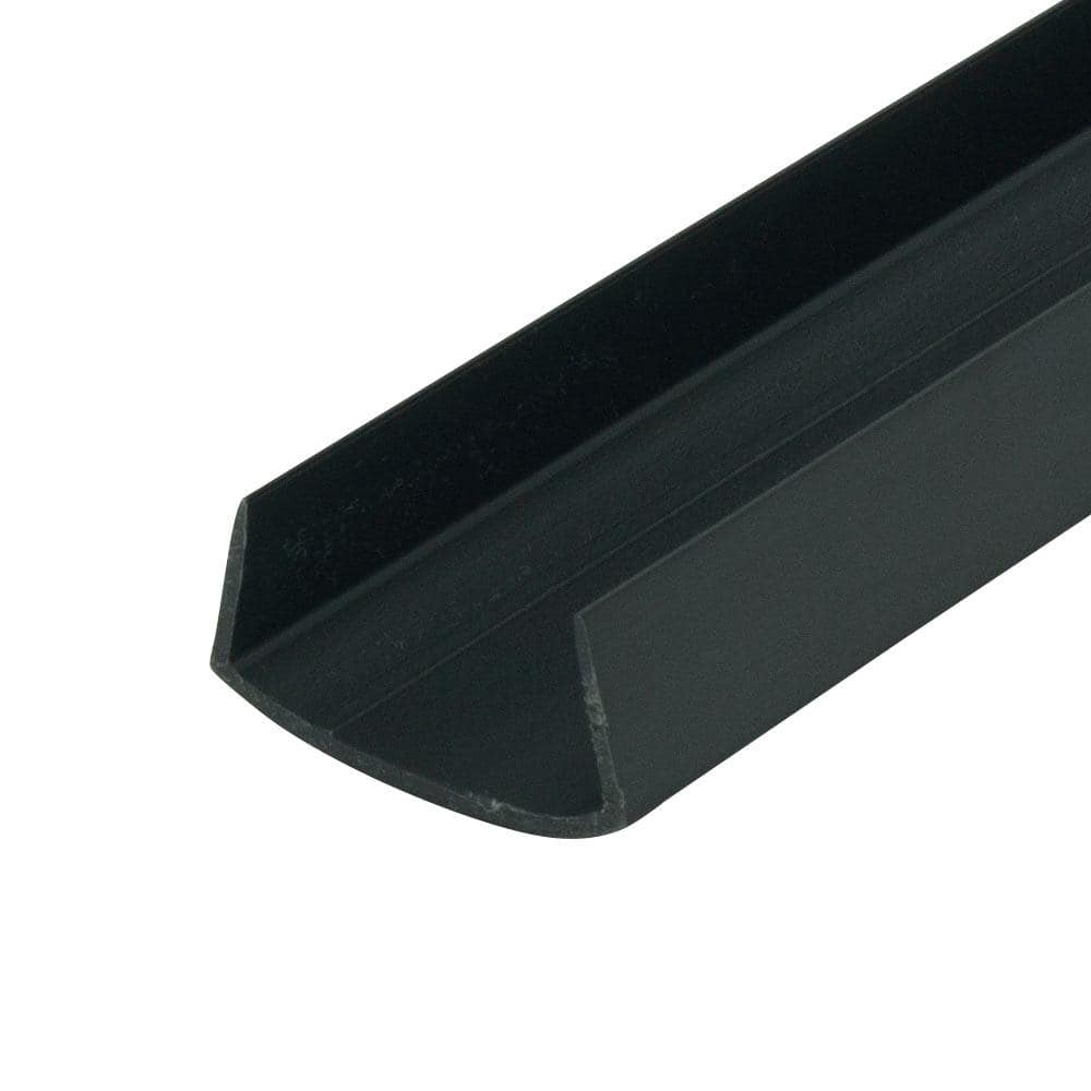 Outwater 1/2 in. D x 1 in. W x 36 in. L Black Styrene Plastic U-Channel Moulding Fits 1 in. Board, (4-Pack)