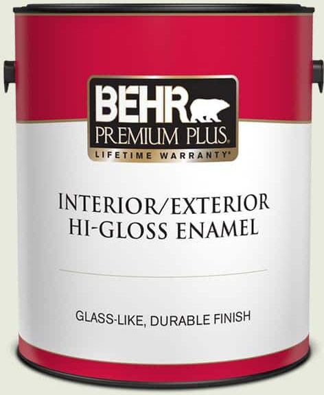 BEHR PREMIUM PLUS 1 gal. #GR-W07 Angel Feather Hi-Gloss Enamel Interior/Exterior Paint