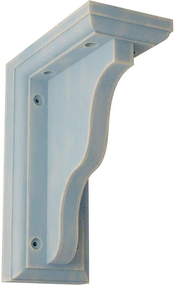 Ekena Millwork 3 in. x 7 in. x 5 in. Driftwood Blue Hamilton Traditional Wood Vintage Decor Bracket