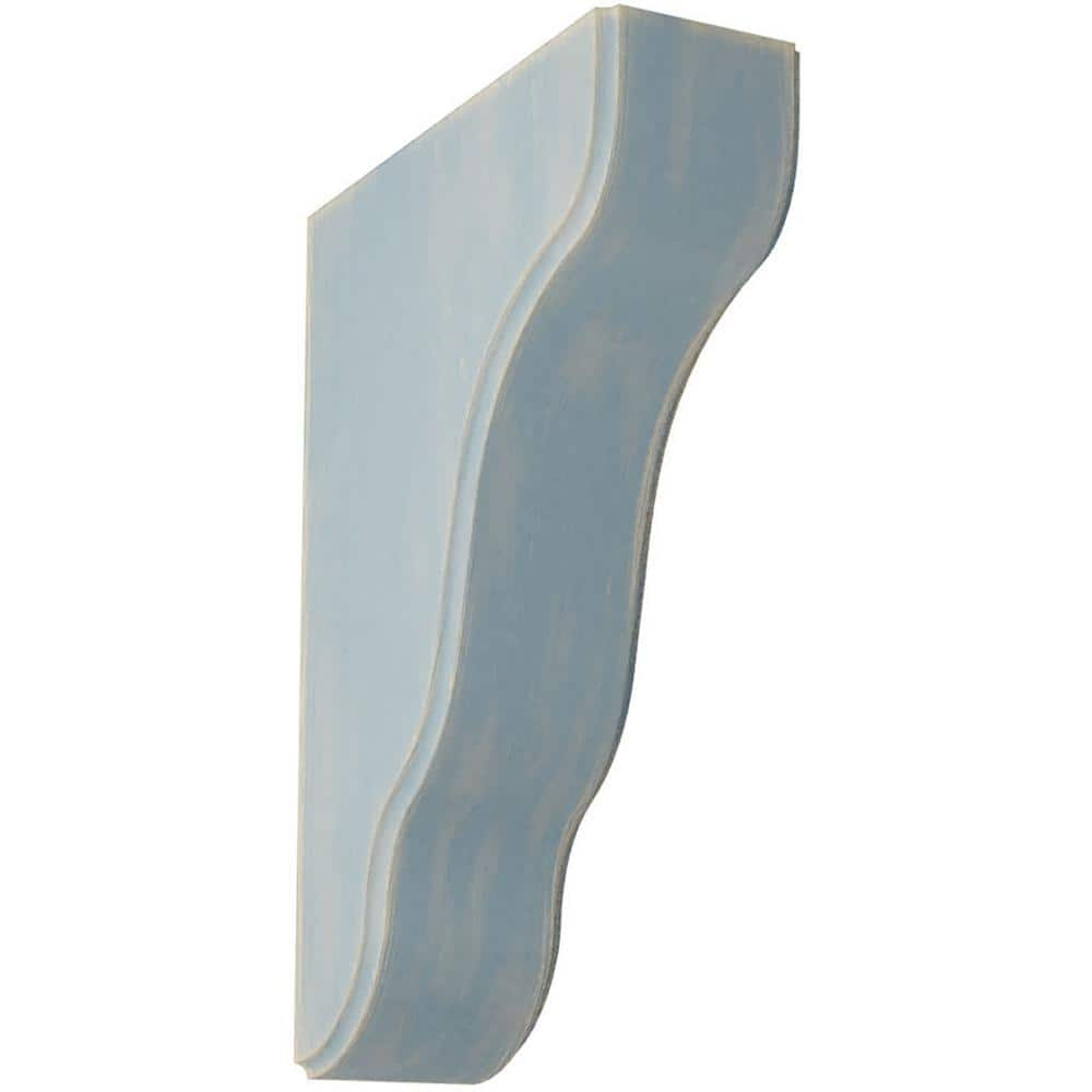 Ekena Millwork 1-3/4 in. x 7-1/2 in. x 5-1/4 in. Driftwood Blue Plymouth Wood Vintage Decor Bracket