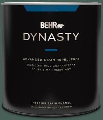 BEHR DYNASTY 1 qt. #M440-7 Rainforest One-Coat Hide Satin Enamel Interior Stain-Blocking Paint & Primer