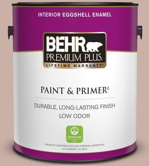 BEHR PREMIUM PLUS 1 gal. Home Decorators Collection #HDC-CT-07A Vintage Tea Rose Eggshell Enamel Low Odor Interior Paint & Primer