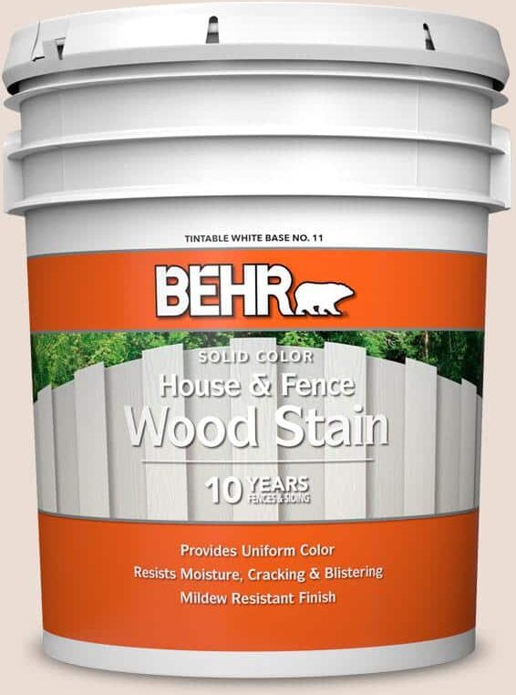 BEHR 5 gal. #700C-2 Malted Milk Solid Color House and Fence Exterior Wood Stain