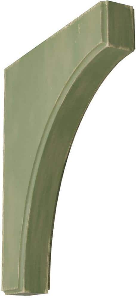 Ekena Millwork 1-3/4 in. x 12 in. x 10 in. Restoration Green Clarksville Wood Vintage Decor Bracket