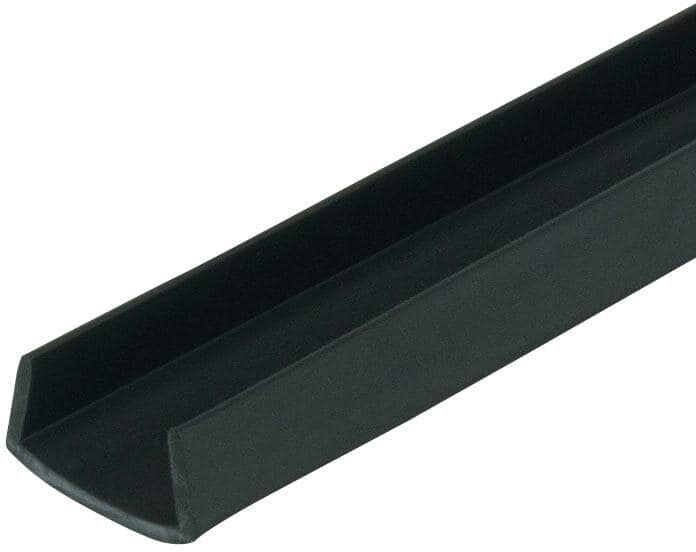 Outwater 1/4 in. D x 1/2 in. W x 72 in. L Black Rigid PVC Plastic U-Channel Moulding Fits 1/2 in. Board, (10-Pack)