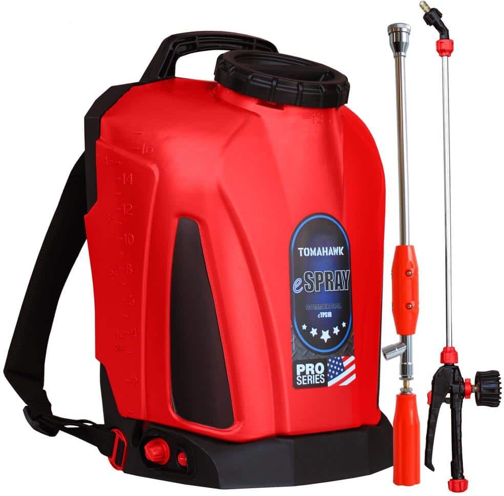 Tomahawk Power 4 gal. Battery Backpack Sprayer Lithium Powered Electric Operated for Weeds Disinfectant Yard Garden