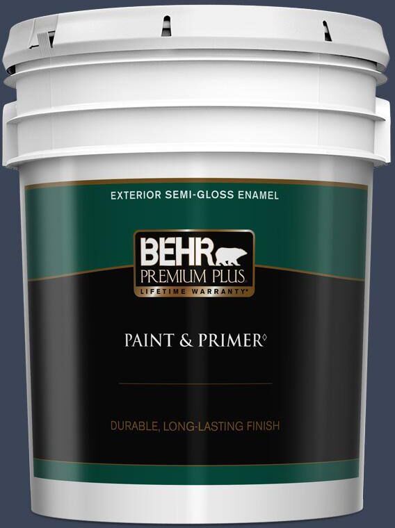 BEHR PREMIUM PLUS 5 gal. #600F-7 Soulful Music Semi-Gloss Enamel Exterior Paint & Primer