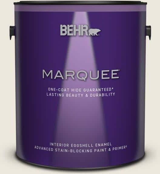 BEHR MARQUEE 1 gal. #BXC-32 Picket Fence White Eggshell Enamel Interior Paint & Primer