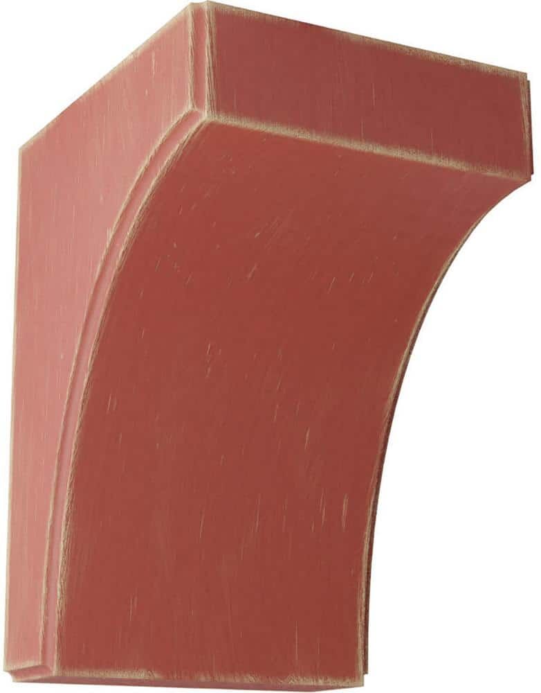 Ekena Millwork 5-1/4 in. x 8 in. x 6 in. Salvage Red Clarksville Wood Vintage Decor Bracket