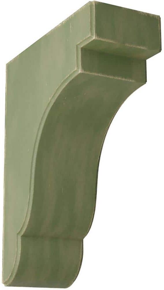 Ekena Millwork 3-1/2 in. x 11 in. x 8-1/2 in. Restoration Green Bedford Wood Vintage Decor Bracket