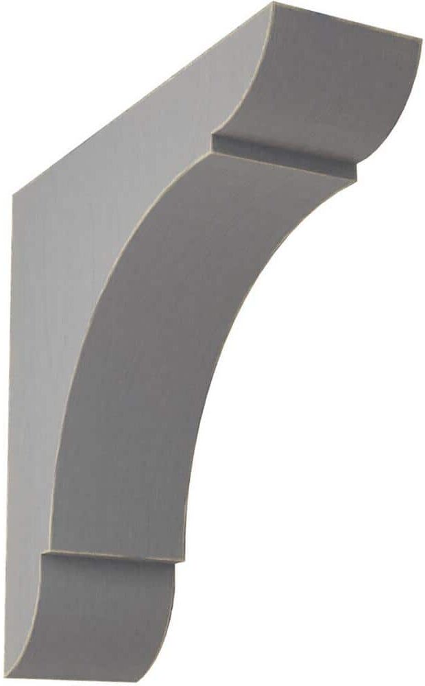 Ekena Millwork 1-3/4 in. x 6 in. x 6 in. Pebble Grey Small Olympic Wood Vintage Decor Bracket