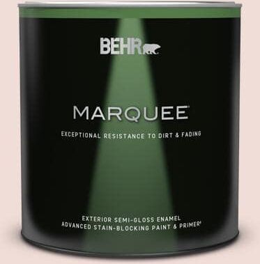 BEHR MARQUEE 1 qt. #BIC-05 Shabby Chic Pink Semi-Gloss Enamel Exterior Paint & Primer