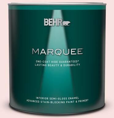 BEHR MARQUEE 1 qt. #RD-W02 Candy Floss Semi-Gloss Enamel Interior Paint & Primer