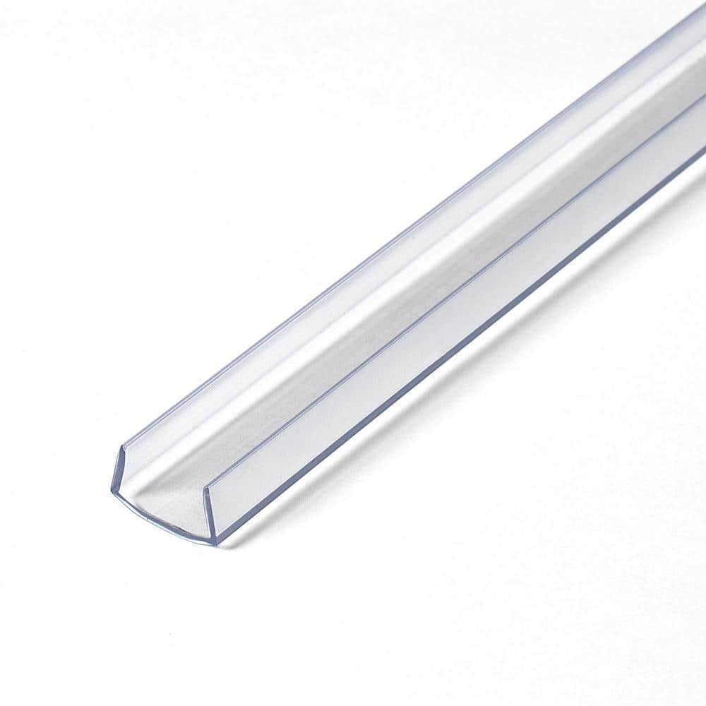 Outwater 1/4 in. D x 1/2 in. W x 48 in. L Clear Rigid PVC Plastic U-Channel Moulding Fits 1/2 in. Board, (3-Pack)