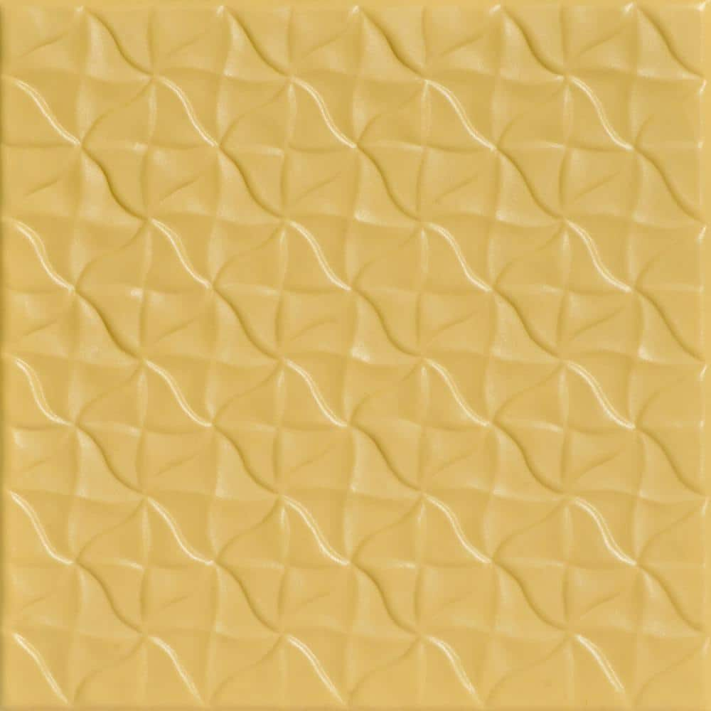 A La Maison Ceilings Granny's Pinwheel Concord Ivory 1.6 ft. x 1.6 ft. Decorative Foam Glue Up Ceiling Tile (21.6 sq. ft./Case)