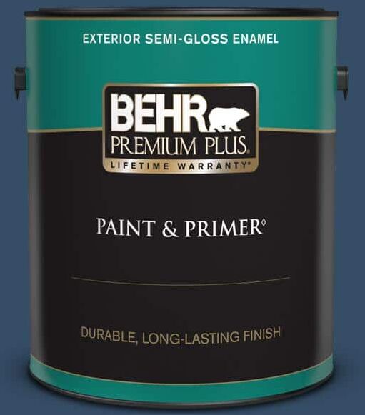 BEHR PREMIUM PLUS 1 gal. Home Decorators Collection #HDC-FL14-12 Rain Boots Semi-Gloss Enamel Exterior Paint & Primer