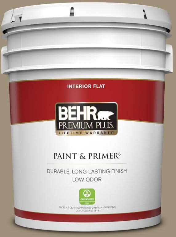 BEHR PREMIUM PLUS 5 gal. #750D-5 Desert Shadows Flat Low Odor Interior Paint & Primer