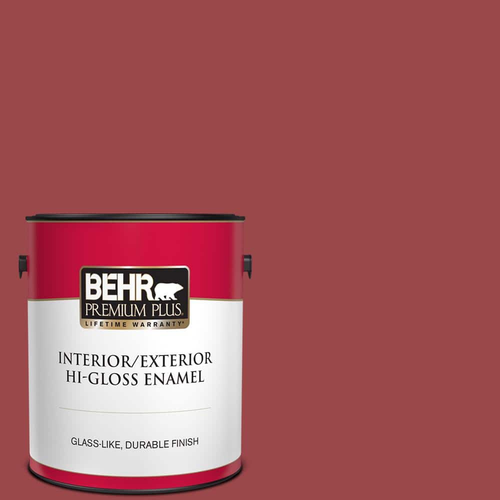 BEHR PREMIUM PLUS 1 gal. #150D-7 Regal Red Hi-Gloss Enamel Interior/Exterior Paint
