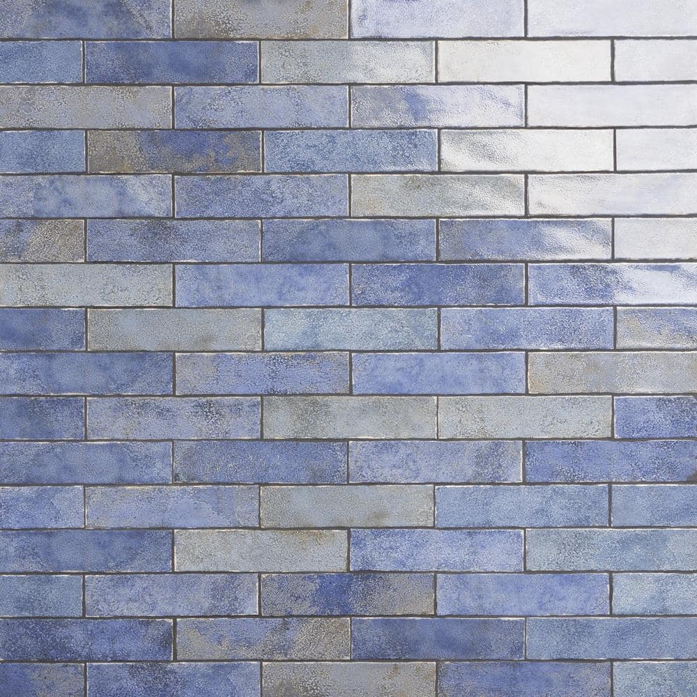 Ivy Hill Tile Mandalay Blue 2.95 in. x 11.81 in. Polished Ceramic Wall Tile (5.38 sq. ft./Case)