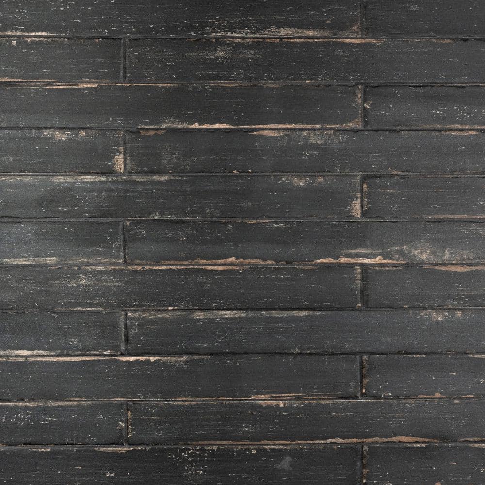 Merola Tile Retro Nero 2-3/4 in. x 23-1/2 in. Porcelain Floor and Wall Tile (11.52 sq. ft./Case)