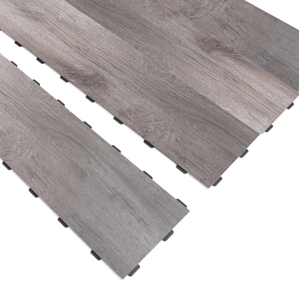 Art3d Grayish Lead 5 MIL 36 in. L x 6 in. W Waterproof Click Lock Luxury Vinyl Flooring Tile(27 sq. ft./Box )