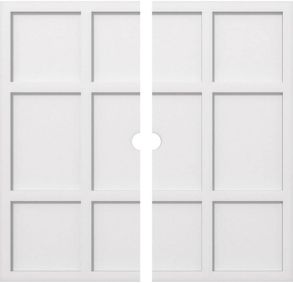 Ekena Millwork 1 in. P X 11 in. C X 32 in. OD X 2 in. ID Rubik Architectural Grade PVC Contemporary Ceiling Medallion, Two Piece