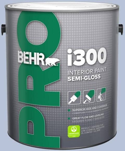 BEHR PRO 1 gal. #610C-3 Virginia Blue Semi-Gloss Interior Paint